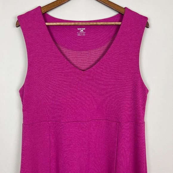 Horny Toad Tank Dress Women XL Pink Sleeveless V-Neck A-Line Stretch Knit Casual - Picture 2 of 8